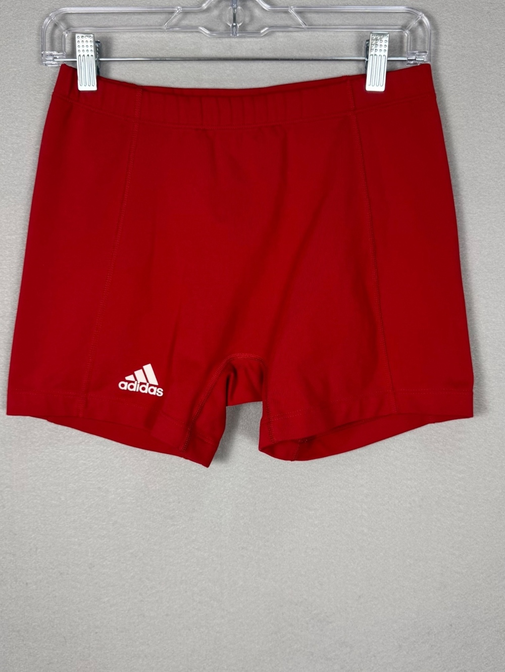 Vintage Adidas Women's 6 Red Climalite Compression Shorts 3"